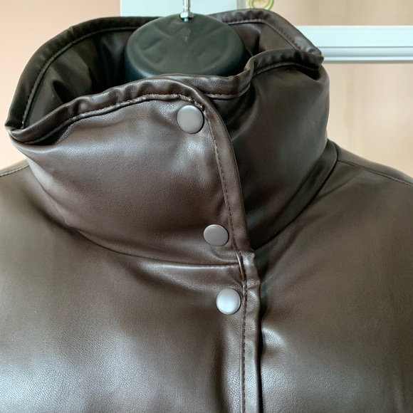 Ardene Faux Leather Puffer Jacket - Picture 6 of 16